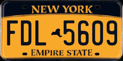 NY license plate FDL5609