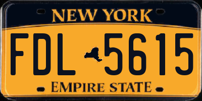 NY license plate FDL5615