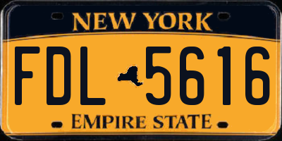 NY license plate FDL5616