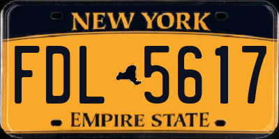 NY license plate FDL5617