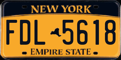 NY license plate FDL5618