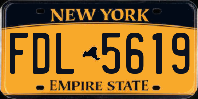 NY license plate FDL5619
