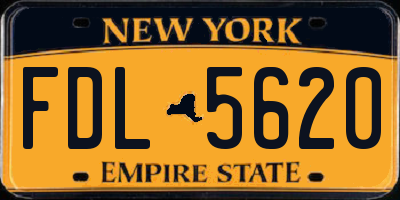 NY license plate FDL5620
