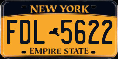 NY license plate FDL5622