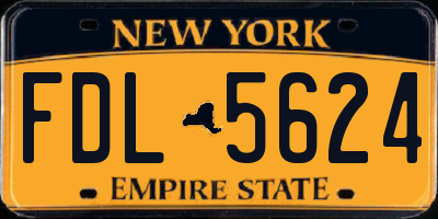 NY license plate FDL5624