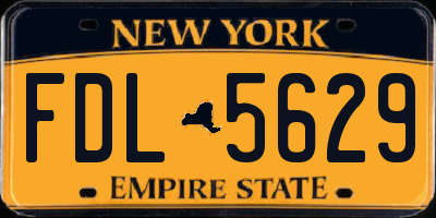 NY license plate FDL5629