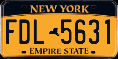 NY license plate FDL5631