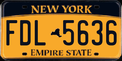 NY license plate FDL5636