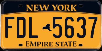 NY license plate FDL5637