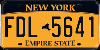 NY license plate FDL5641