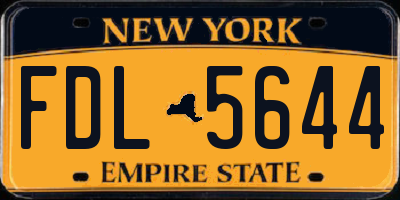 NY license plate FDL5644
