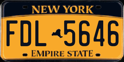 NY license plate FDL5646