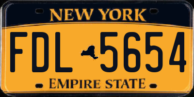 NY license plate FDL5654