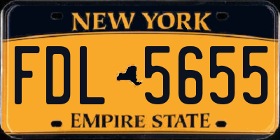 NY license plate FDL5655