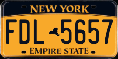 NY license plate FDL5657
