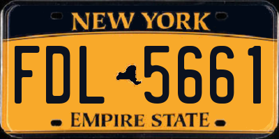 NY license plate FDL5661