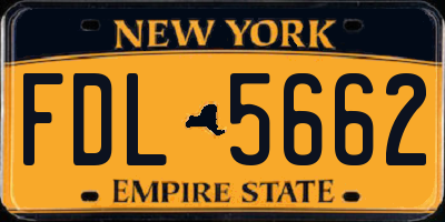 NY license plate FDL5662