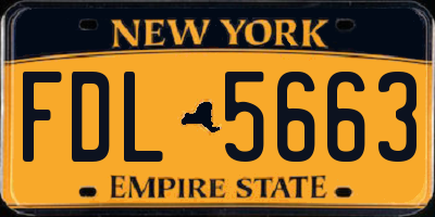 NY license plate FDL5663