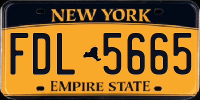 NY license plate FDL5665