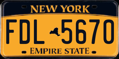 NY license plate FDL5670