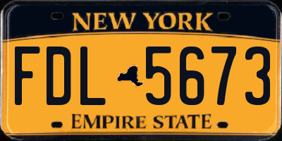 NY license plate FDL5673