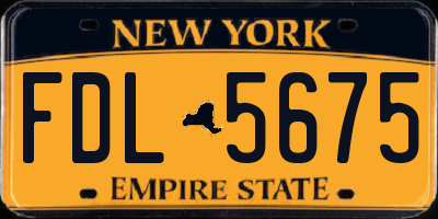 NY license plate FDL5675