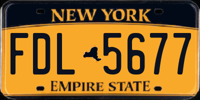 NY license plate FDL5677