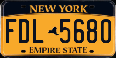 NY license plate FDL5680