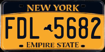 NY license plate FDL5682