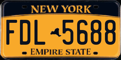 NY license plate FDL5688