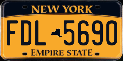 NY license plate FDL5690
