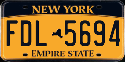 NY license plate FDL5694