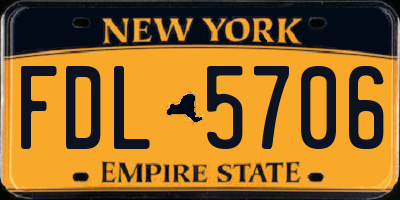 NY license plate FDL5706