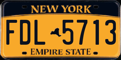 NY license plate FDL5713