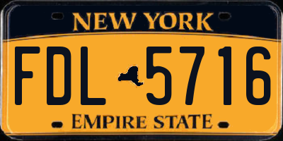 NY license plate FDL5716