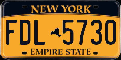 NY license plate FDL5730