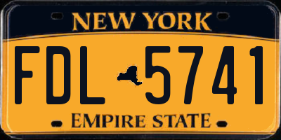 NY license plate FDL5741