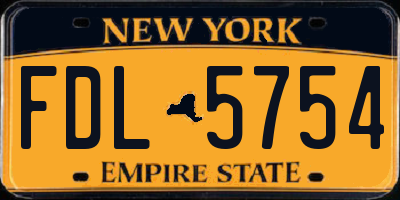 NY license plate FDL5754