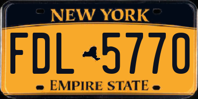 NY license plate FDL5770