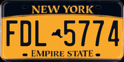 NY license plate FDL5774