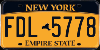 NY license plate FDL5778