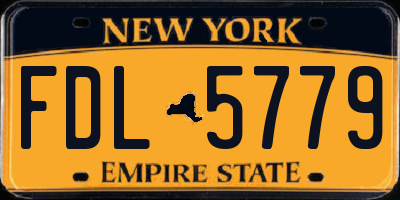 NY license plate FDL5779