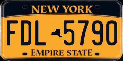 NY license plate FDL5790