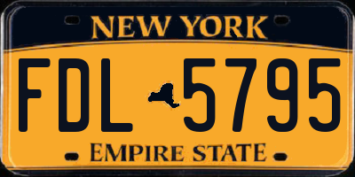 NY license plate FDL5795