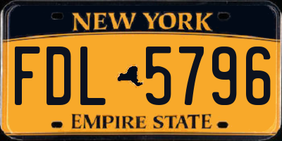 NY license plate FDL5796