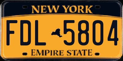 NY license plate FDL5804