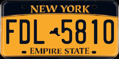NY license plate FDL5810