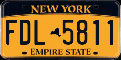 NY license plate FDL5811