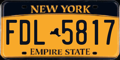 NY license plate FDL5817