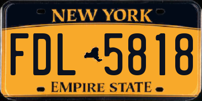 NY license plate FDL5818
